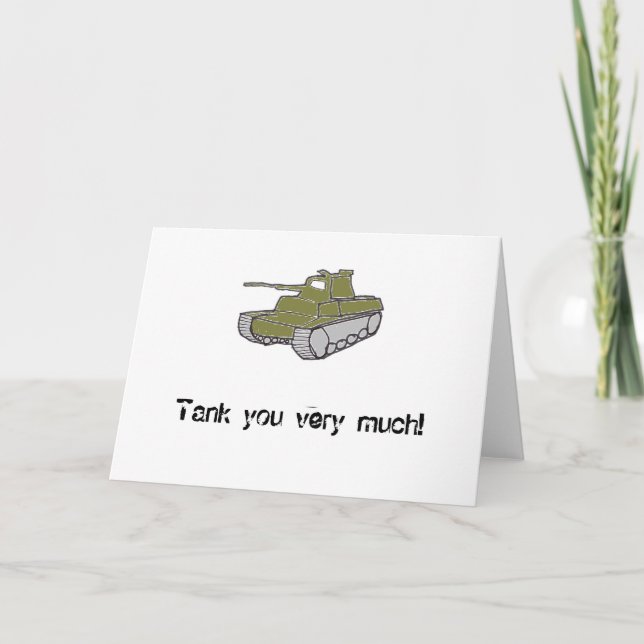 Carte De Remerciements Réservoir vous beaucoup ! (Devant)