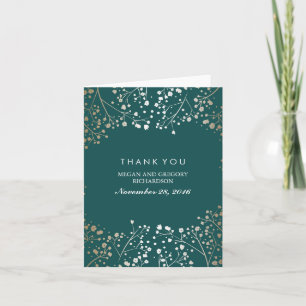 Carte De Remerciements Respiration de bébé Papier d'or Mariage Remercieme