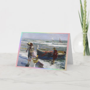Carte De Remerciements Retour de Fishing, Joaquin Sorolla y Bastida