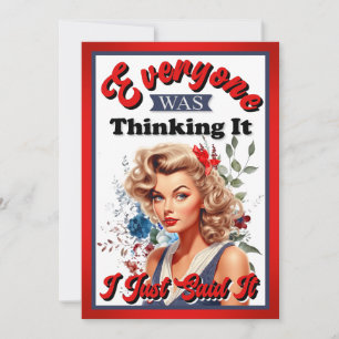 Carte De Remerciements Retro American Pinup_ Je Viens De Le Dire