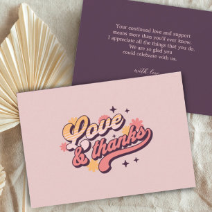 Carte De Remerciements Retro Love and Thanks Super Text Baby shower