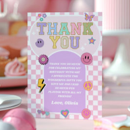 Carte De Remerciements Retro Preppy Varsity Patch Anniversaire