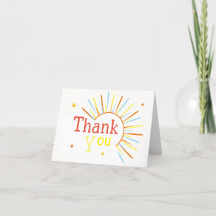 Carte De Remerciements Retro Sunshine Voici Le Baby shower Fils