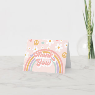 Carte De Remerciements Retro Super fille Rainbow Anniversaire