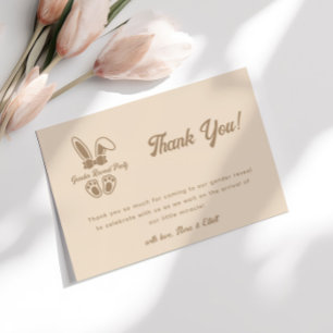 Carte De Remerciements Révélation minimaliste du beige clair lapin