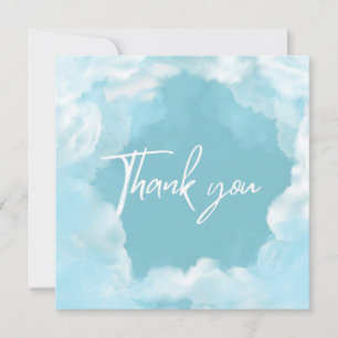 Carte De Remerciements Rêveuse Elle est au septième ciel Élégante Fête de