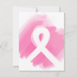 Carte De Remerciements Ribbon de sensibilisation au cancer du sein Aquare