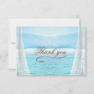 Carte De Remerciements Rideaux blancs translucides nuages océaniques merc