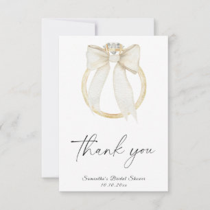 Carte De Remerciements Ring Bow Elle noue la Fête des mariées de noeud gr
