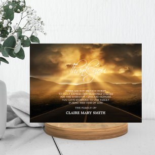 Carte De Remerciements Road to Heaven Sun Memorial Funeral PHOTO