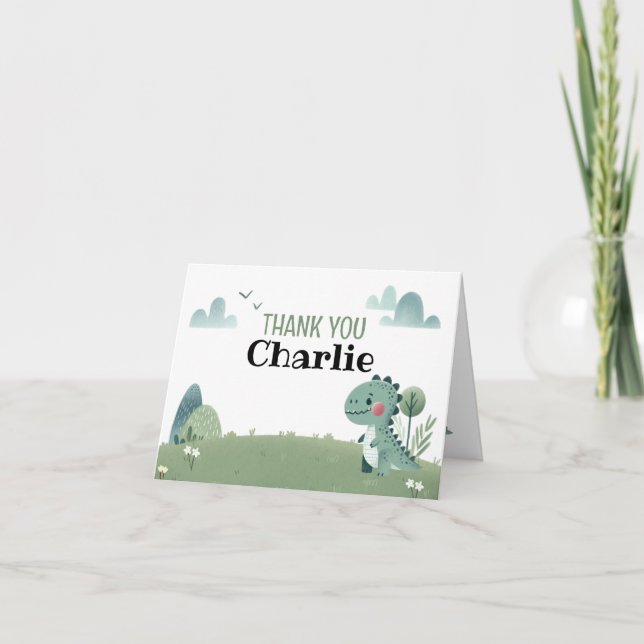 Carte De Remerciements Roarsome Dino Birthday –  (Devant)