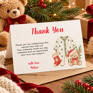 Carte De Remerciements Robe de bébé Joyeux petit bébé Shower