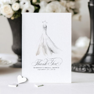 Carte De Remerciements Robe de Mariée Élégante Remerciement de Shower de