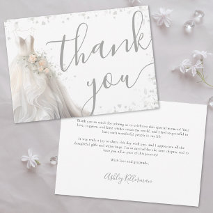 Carte De Remerciements Robes de Mariée Élégantes Réception de Mariage