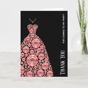 Carte De Remerciements Robes Diamant Glam Gown