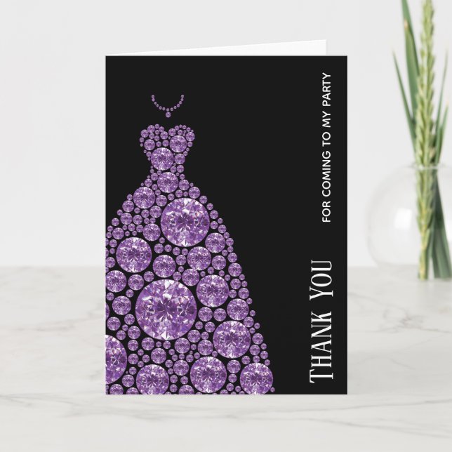 Carte De Remerciements Robes Diamant Glam Gown (Devant)