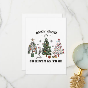 Carte De Remerciements Rocher Autour De L'Arbre De Noël