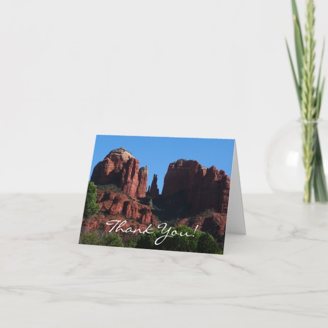 Carte De Remerciements Rocher de la Cathédrale à Sedona Arizona Monument (Devant)