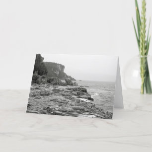 Carte De Remerciements Rocky Shoreline Black and White Photo Note Card