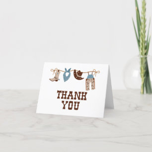 Carte De Remerciements Rodeo Western Cowboy Baby shower