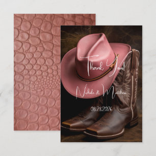 Carte De Remerciements Romance Rustique : Bottes & Chapeau