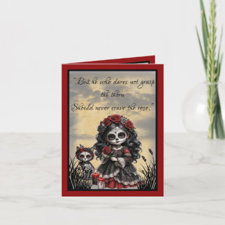 Carte De Remerciements Romance Sombre_ Rose Cramoisie