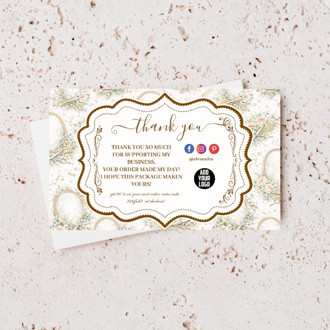 Carte De Remerciements Romantic Floral Salon Hair Stylist (Créateur téléchargé)