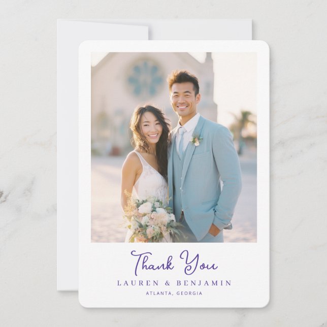 Carte De Remerciements Romantic Pastel Blue Photo (Devant)