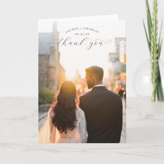 Carte De Remerciements Romantic Sunset Photo (Devant)