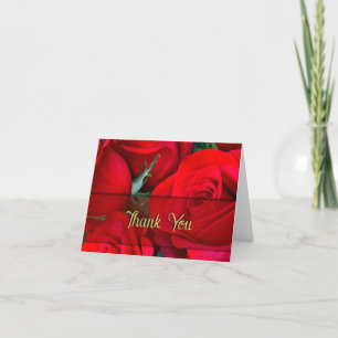 Carte de remerciements romantique de rose rouge