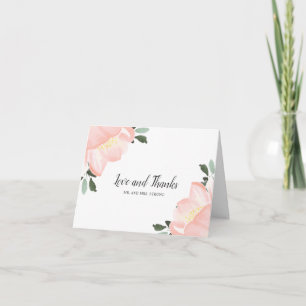 Carte De Remerciements Romantique Élégant Printemps Floral Blush Mariage 