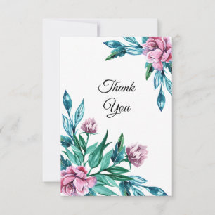 Carte De Remerciements Romantique Feminine Floral 40e anniversaire
