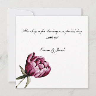 Carte De Remerciements Romantique Floraison Pivoine Fleurie