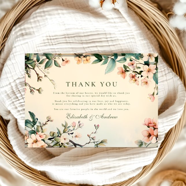 Carte De Remerciements Romantique Floral Art Nouveau Mariage (Créateur téléchargé)