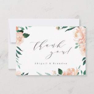 Carte De Remerciements Romantique jardin pêche mariage floral
