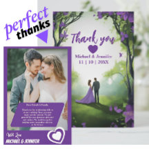 Romantique Jolie Forêt Violette Mariage Photo Pers