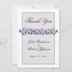 Carte De Remerciements Romantique Poétique Lilac Aquarelle Mariage Floral