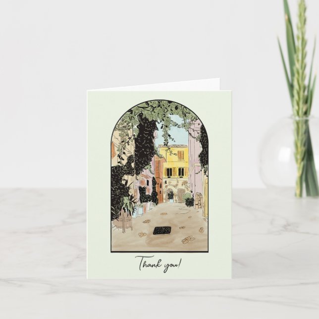 Carte De Remerciements Rome Italie Aquarelle (Devant)