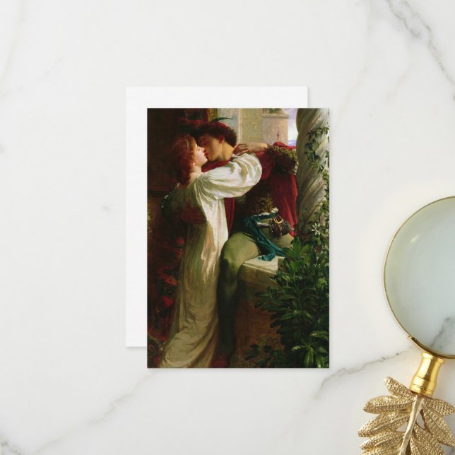 Carte De Remerciements Romeo et Juliet par Frank Dicksee (Devant/Arrière en situation)