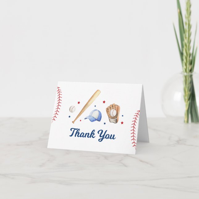 Carte De Remerciements Rookie de baseball de l'année Premier anniversaire (Devant)