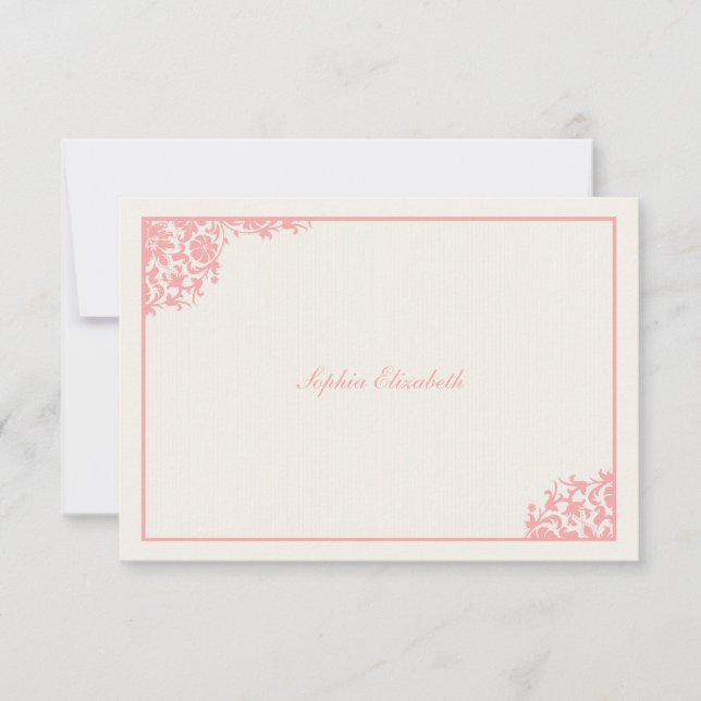 Carte de remerciements rose (Devant)