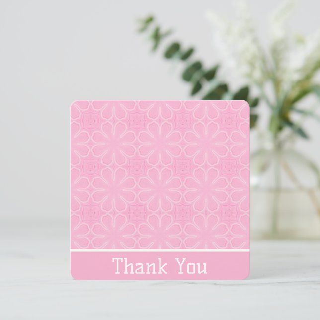 Carte de remerciements rose (Debout devant)