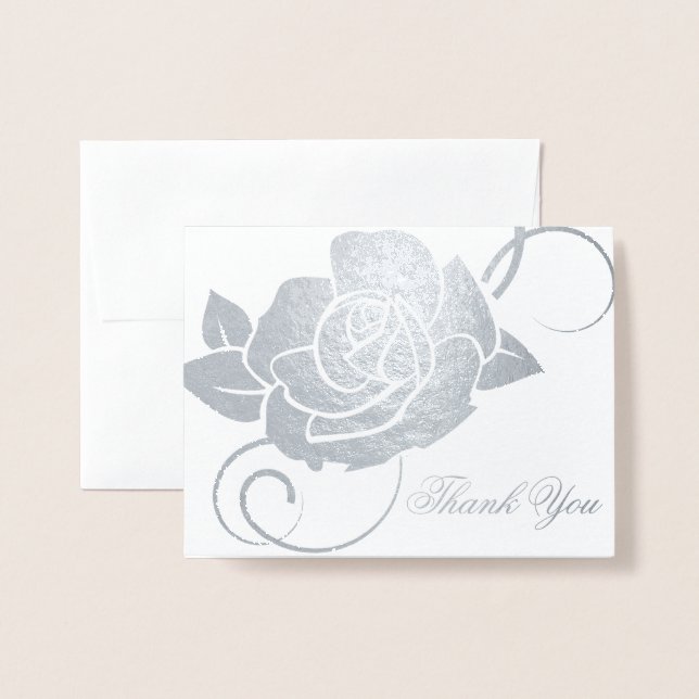 Carte de remerciements-Rose (Devant avec enveloppe)