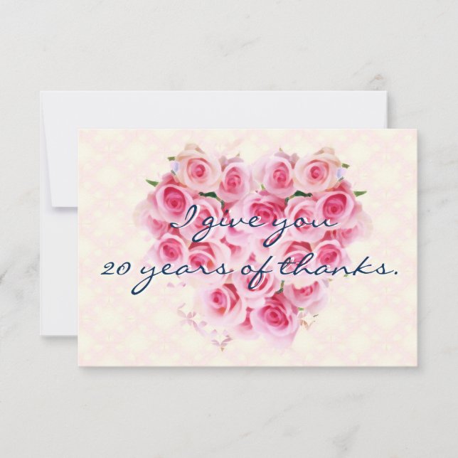 CARTE DE REMERCIEMENTS ROSE　感謝　カード (Devant)