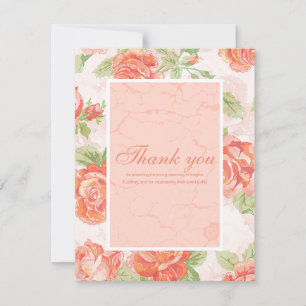 Carte De Remerciements Rose à fleurs orange