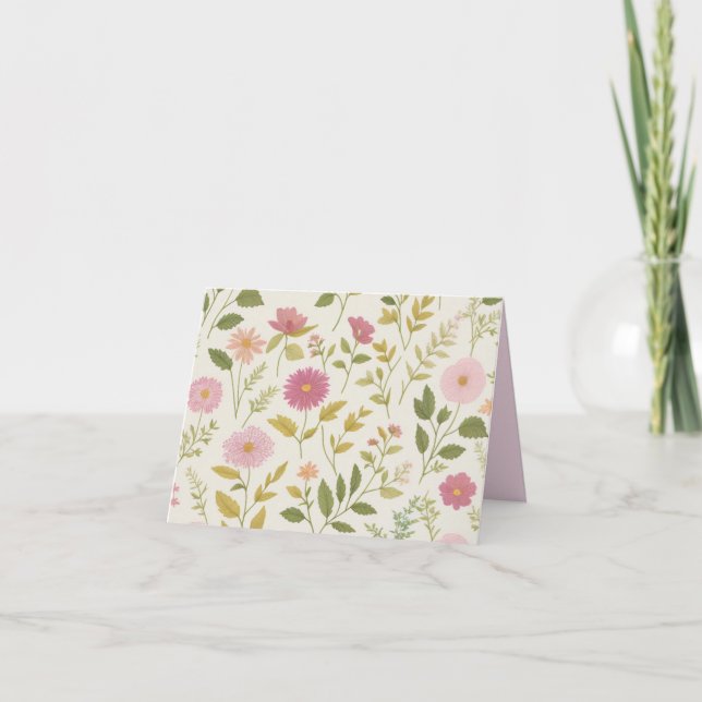 CARTE DE REMERCIEMENTS ROSE AU PRINTEMPS TOUTE OCCASION/CARTE VIDE (Devant)