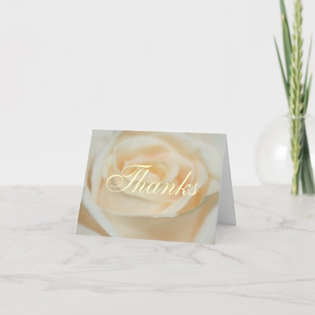Carte De Remerciements Rose blanche (Devant)