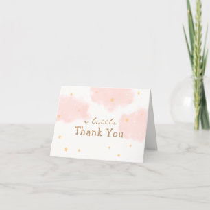 Carte De Remerciements Rose Cute Nuage Neuf Fille Douche bébé