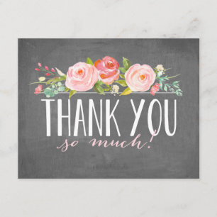 Carte de remerciements rose de baby shower de la