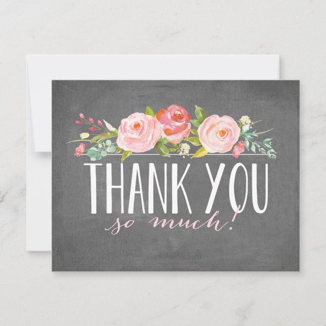 Carte de remerciements rose de baby shower de la (Devant)